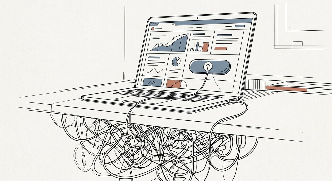 Beautiful deployed website hiding a tangled mess of dependencies underneath