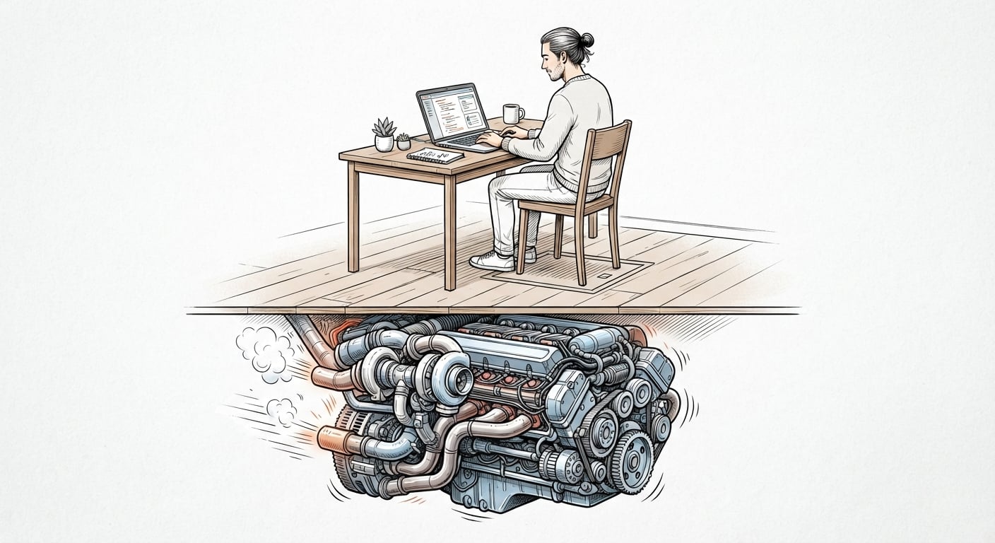 A web developer unaware of the fast engine under the desk, like the Rust tooling already powering web builds