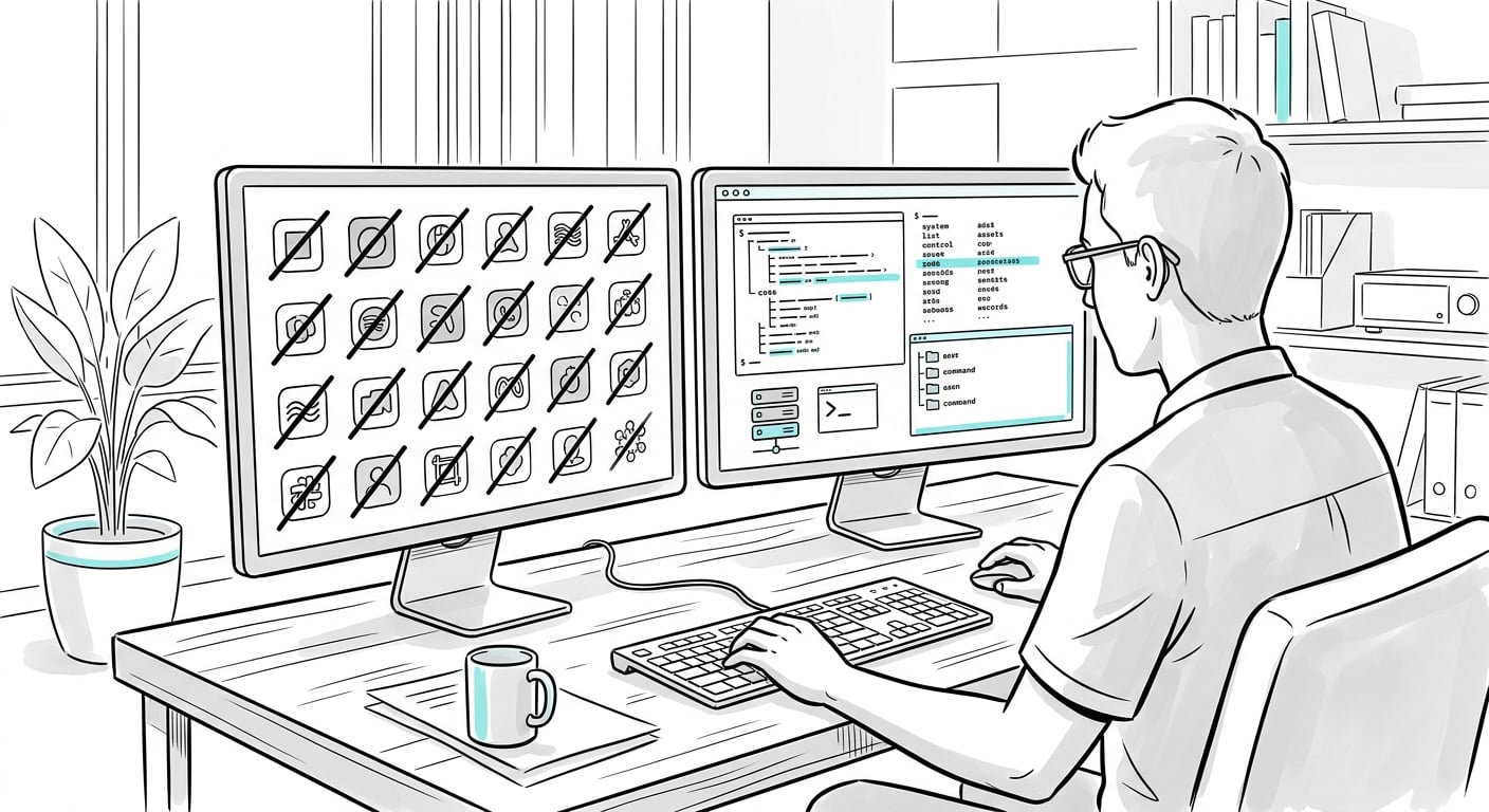 Developer replacing SaaS tools with self-hosted alternatives on a single server