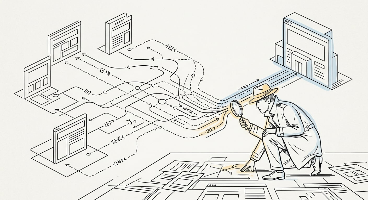 Black-hat SEO vendor campaign trail showing deliberate link building with commercial anchor text