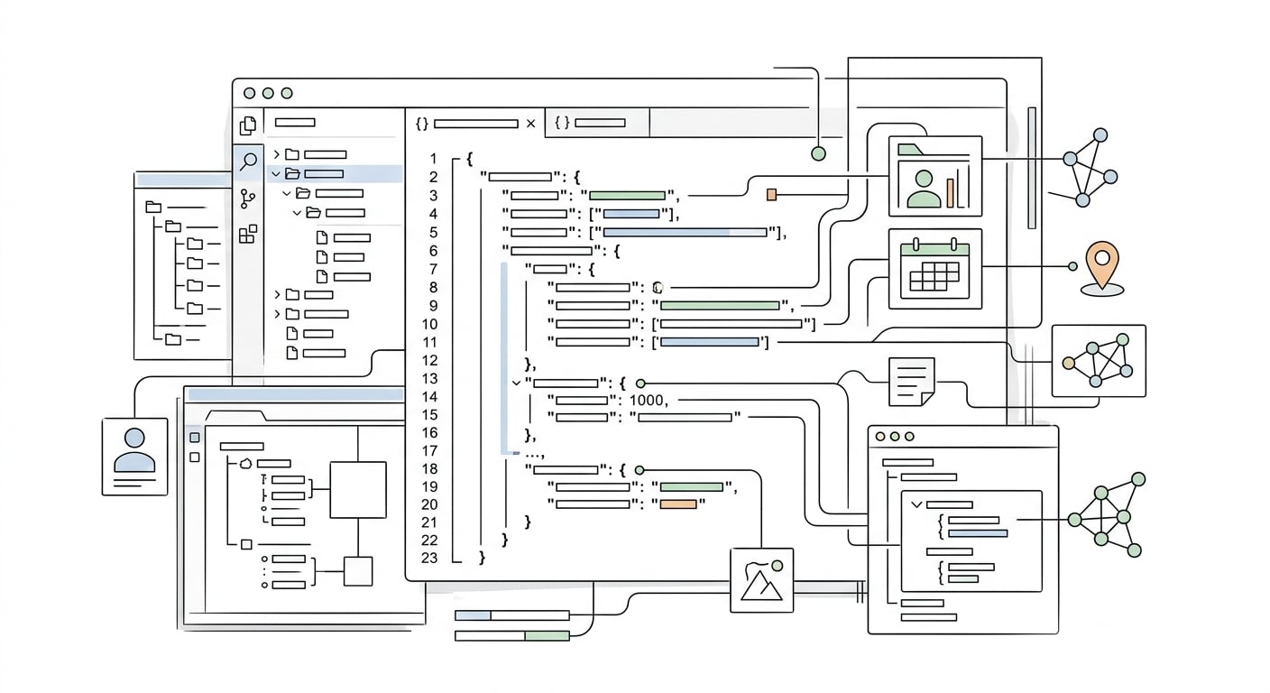 JSON-LD schema markup in a code editor