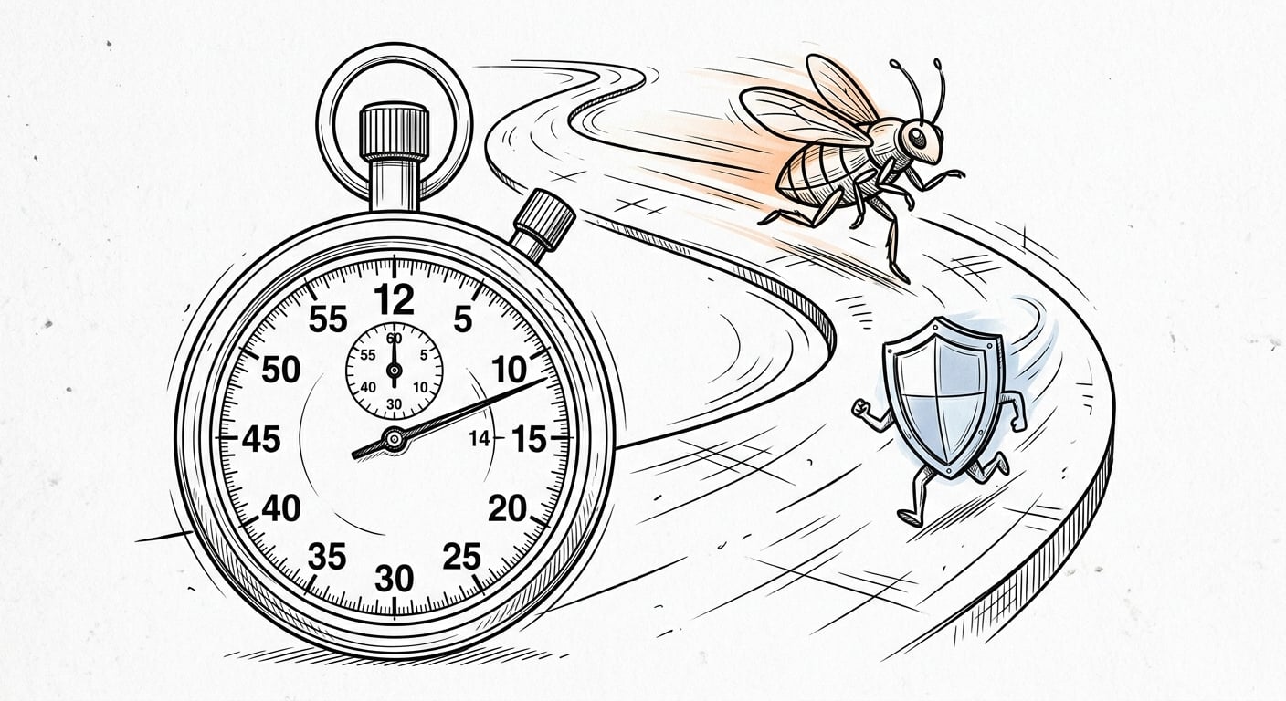 Race between vulnerability exploitation speed and patching time