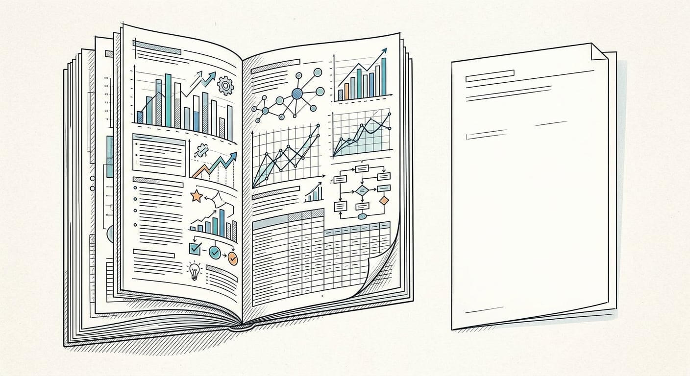 A detailed actionable report with charts and data versus a thin generic document