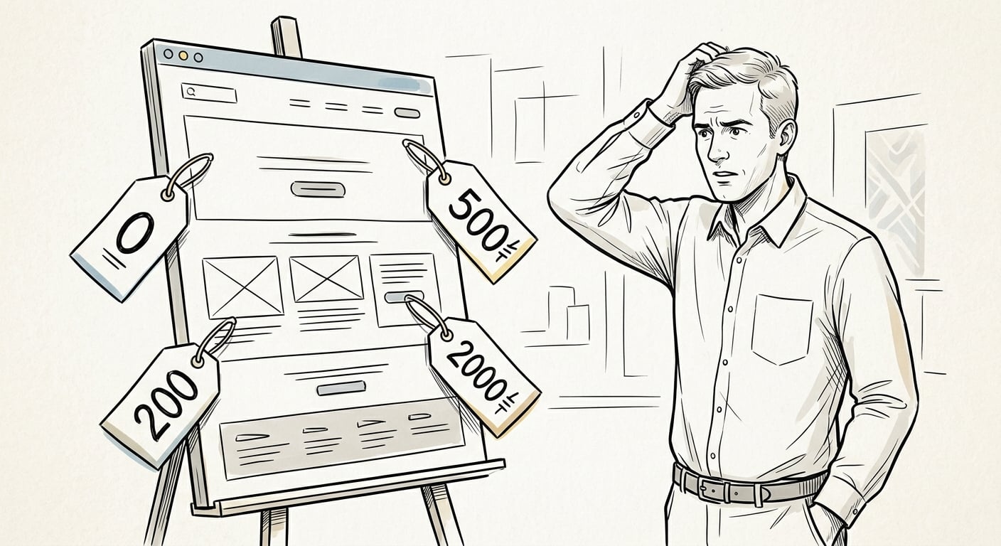 One website with four wildly different price tags, why a business owner cannot price a website