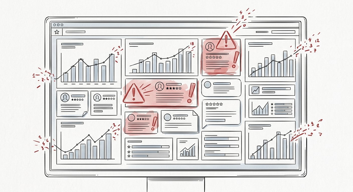 Google review removal statistics dashboard showing 292 million policy-violating reviews