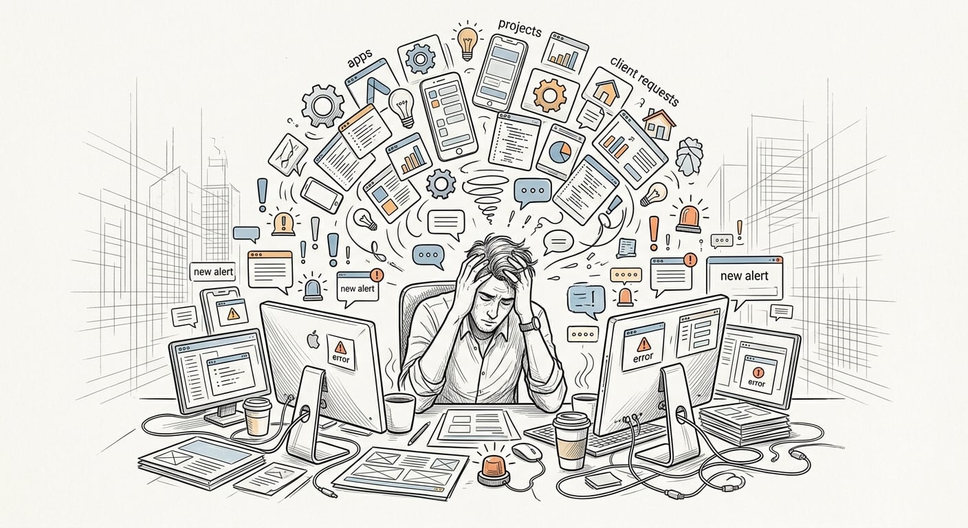 Solo developer overwhelmed by maintenance demands of multiple apps