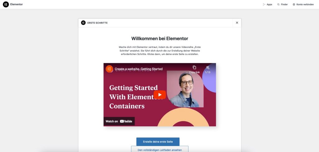 Elementor backend