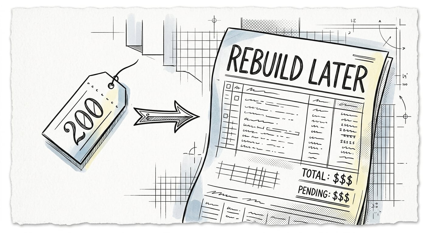 A cheap 200 site that balloons into a bigger rebuild bill later, why the cheap site is the expensive one