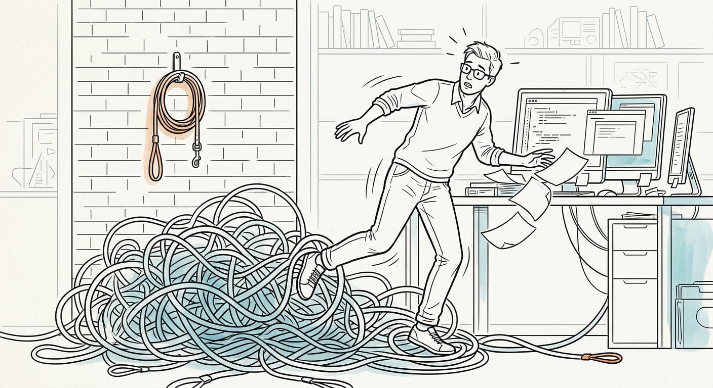 A bloated context file tripping up a developer, when a CLAUDE.md makes things worse