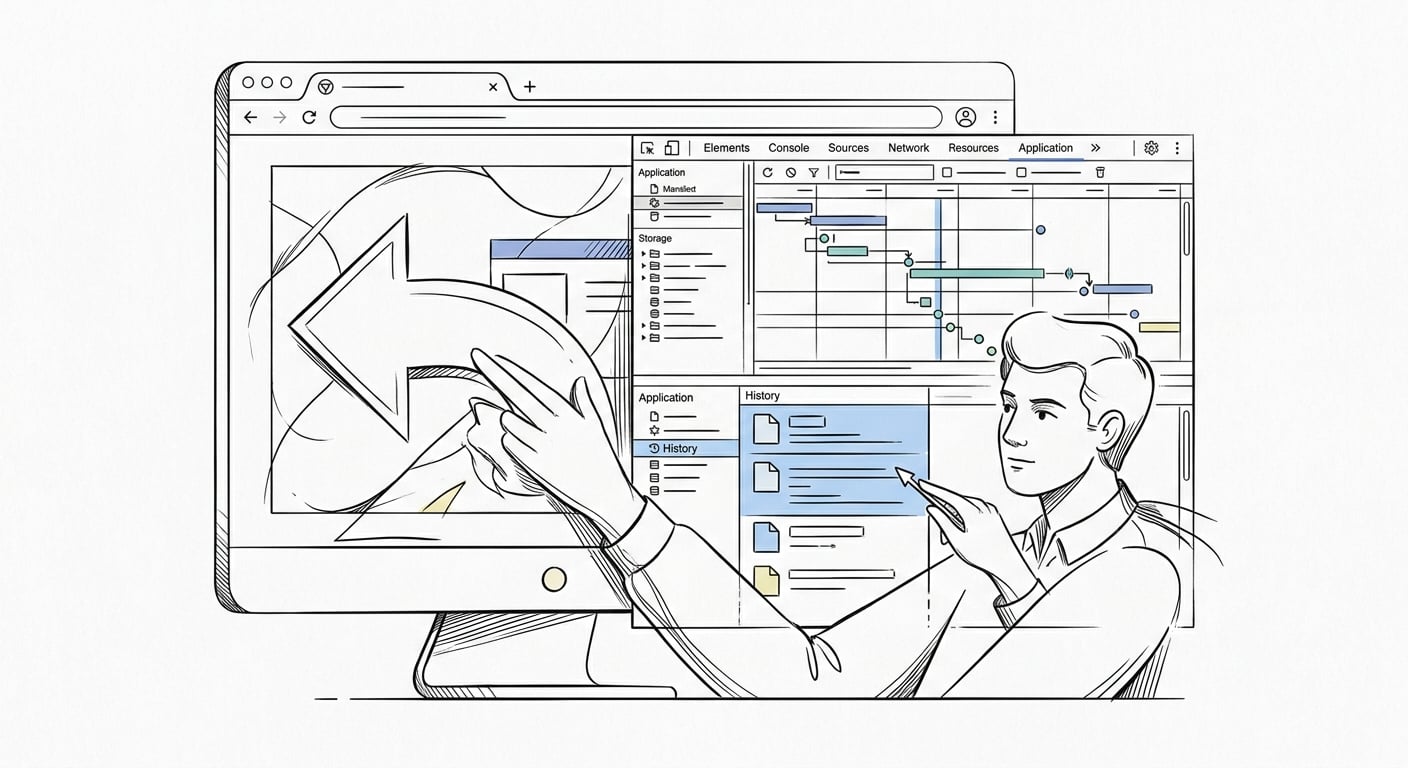 Chrome DevTools audit for back button hijacking detection