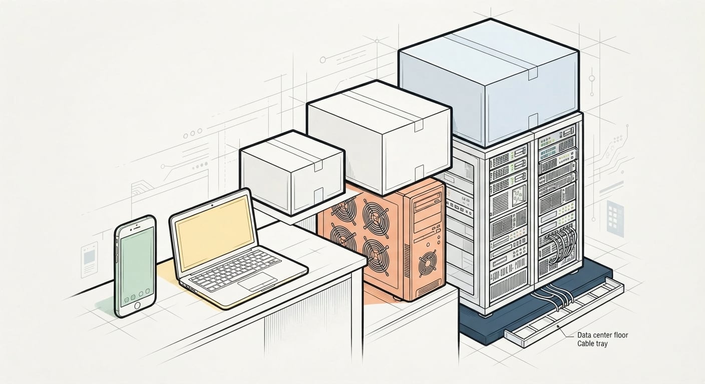 Four model sizes each resting on progressively larger hardware