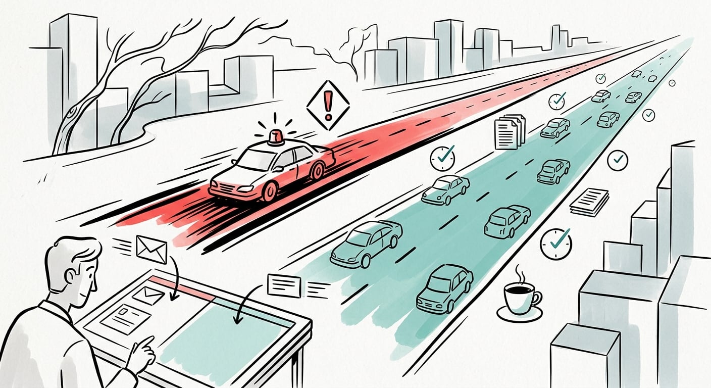 Triaging client requests: a fast lane for real emergencies, a standard lane for everything else