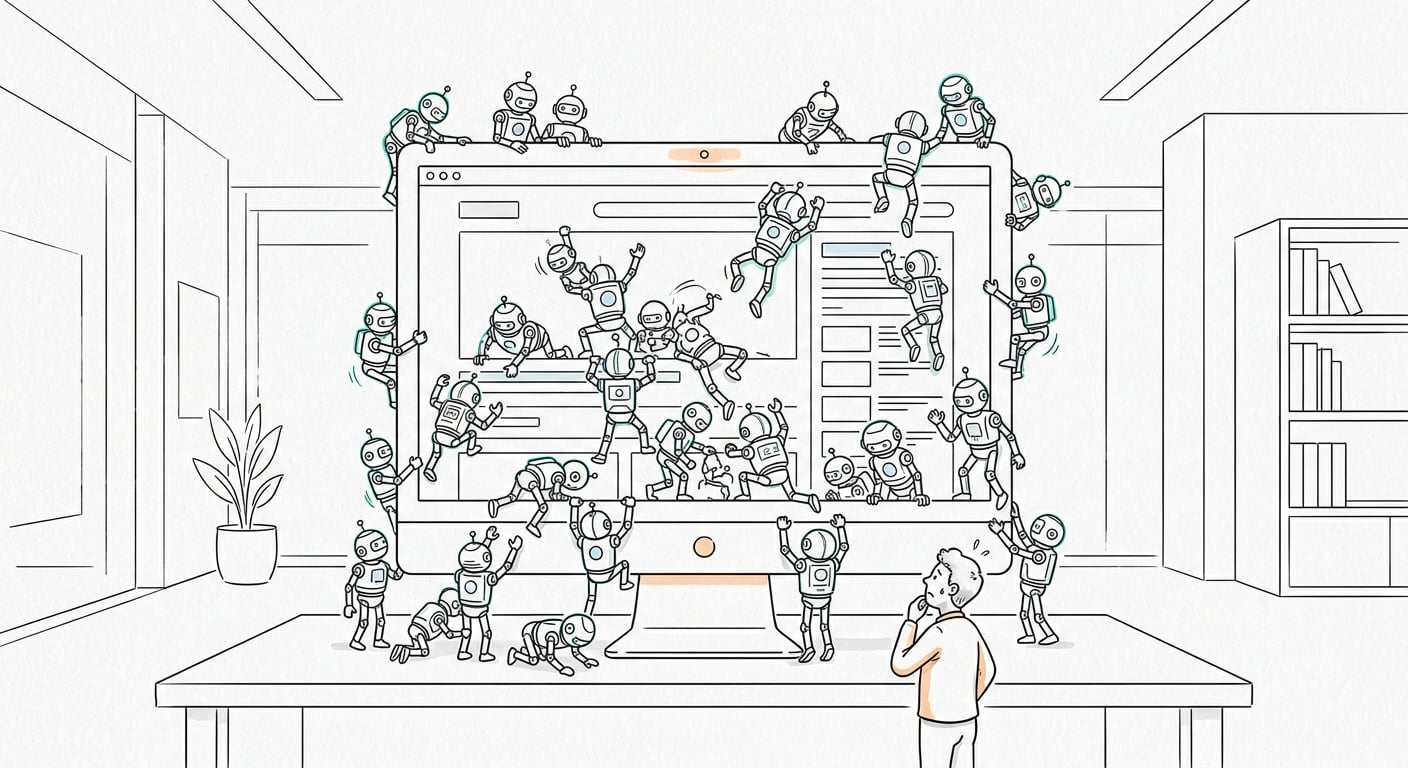Automated bots swarming a website in 2026