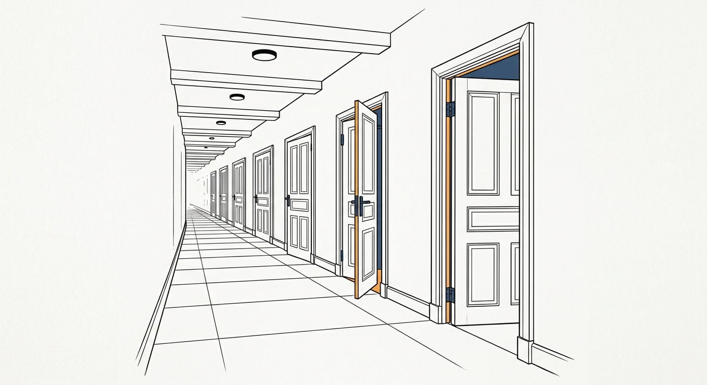 Open doors closing one by one representing open source license restrictions