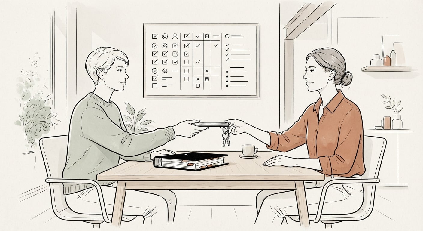 A graceful client handoff with organized documentation and a clean exit
