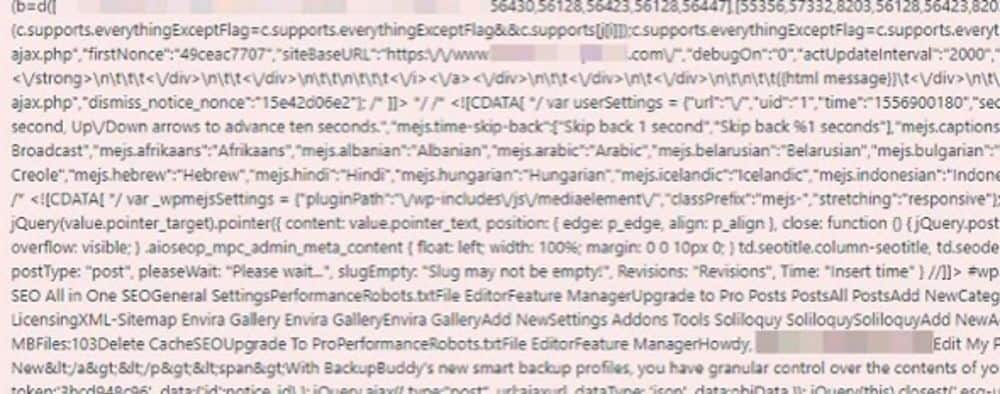 wordpress error message