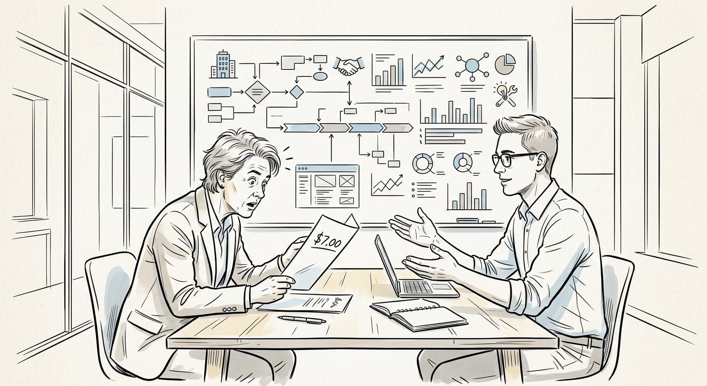 Having the pricing conversation with a client about website project costs