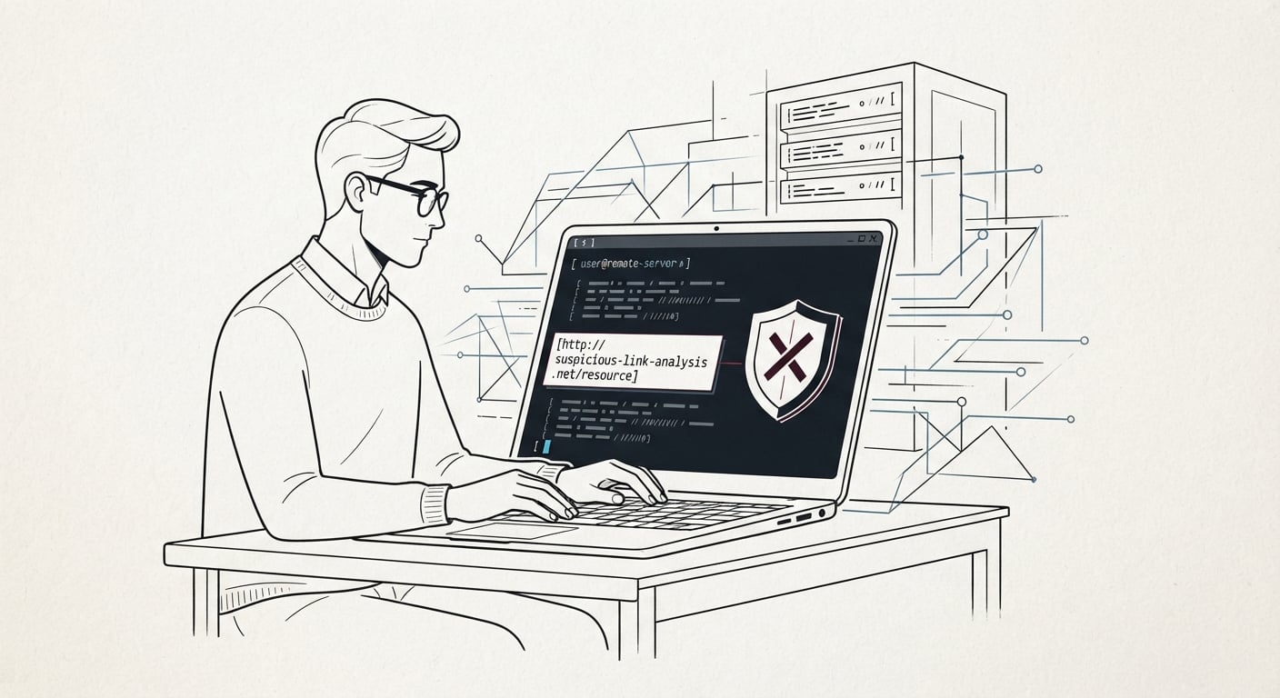 Tracing a phishing link with curl over SSH instead of opening a browser
