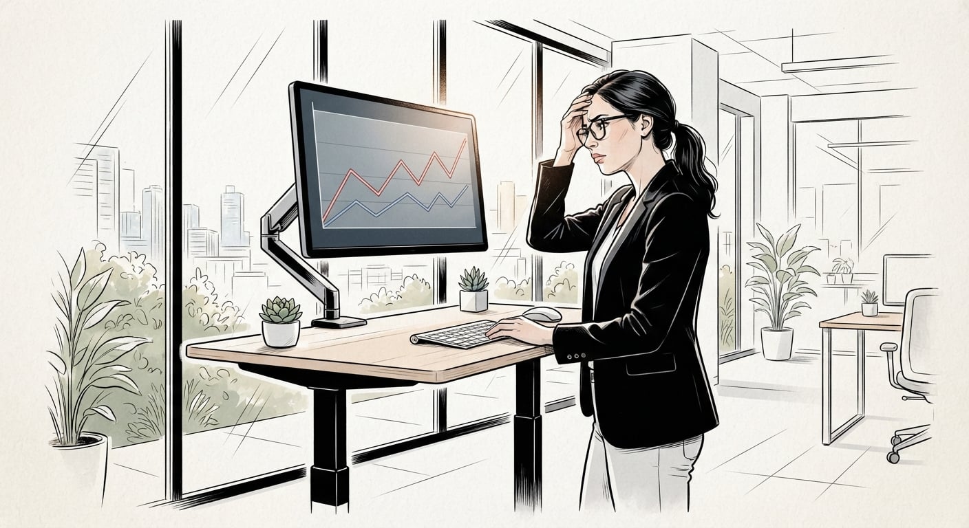 Analytics dashboard showing a flat line with no measurable change