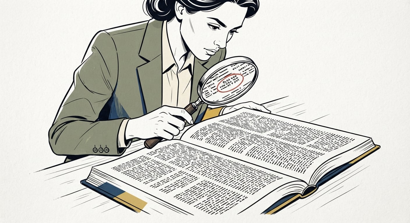 Magnifying glass finding a brand name hidden inside a longer word in AI response text