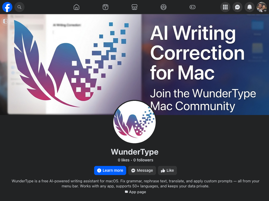 WunderType Facebook page