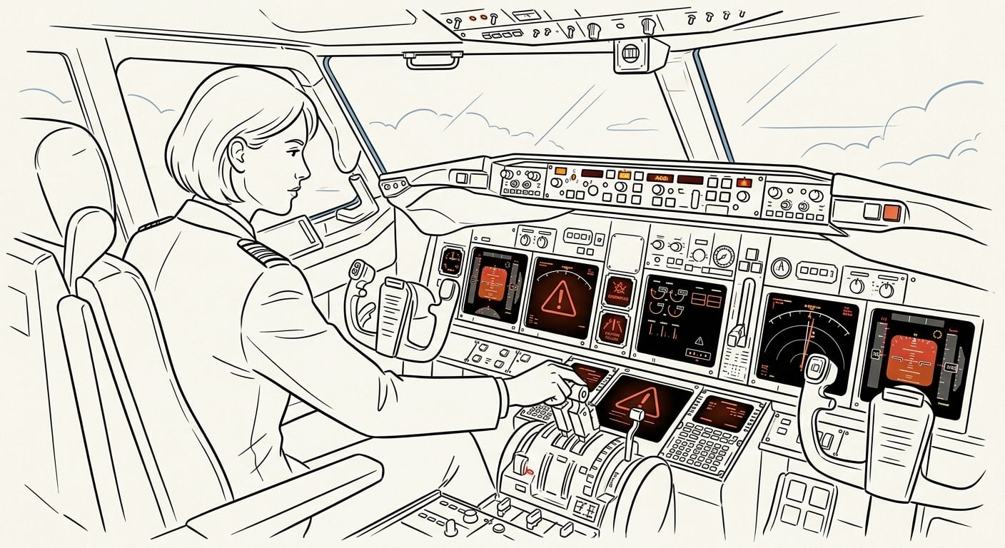 Airplane cockpit autopilot analogy for developer AI dependency