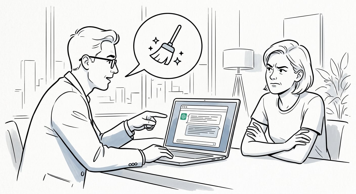 Client showing ChatGPT output to a skeptical web developer asking to just clean it up