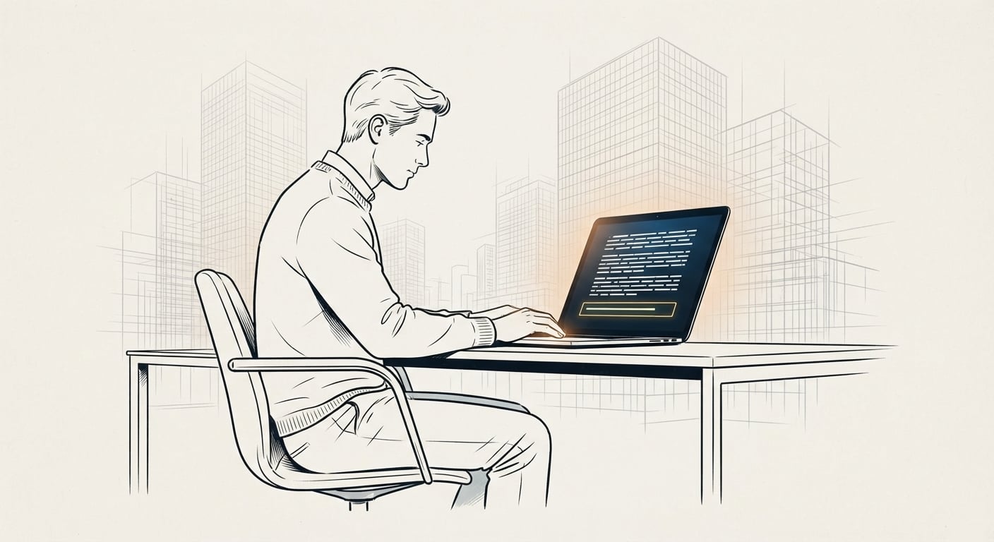 A person reading an answer on a screen with a highlighted sponsored line at the bottom