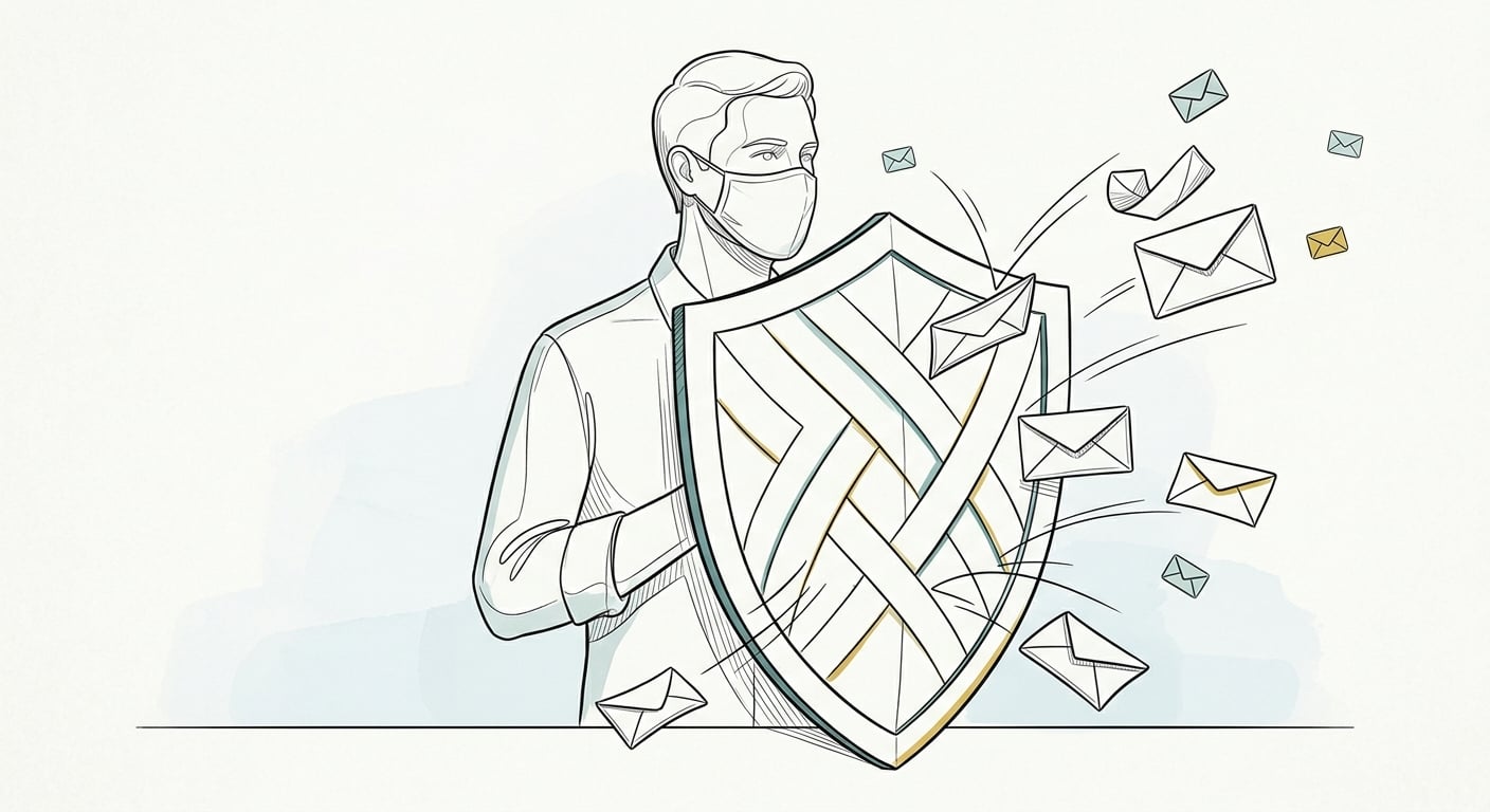 Privacy-conscious user shielding their email address with Apple Hide My Email feature