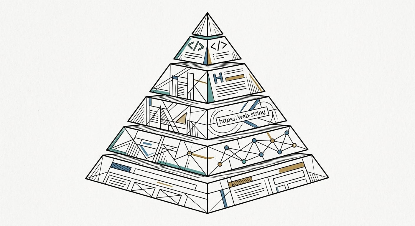 SEO priority pyramid with title tags at the top