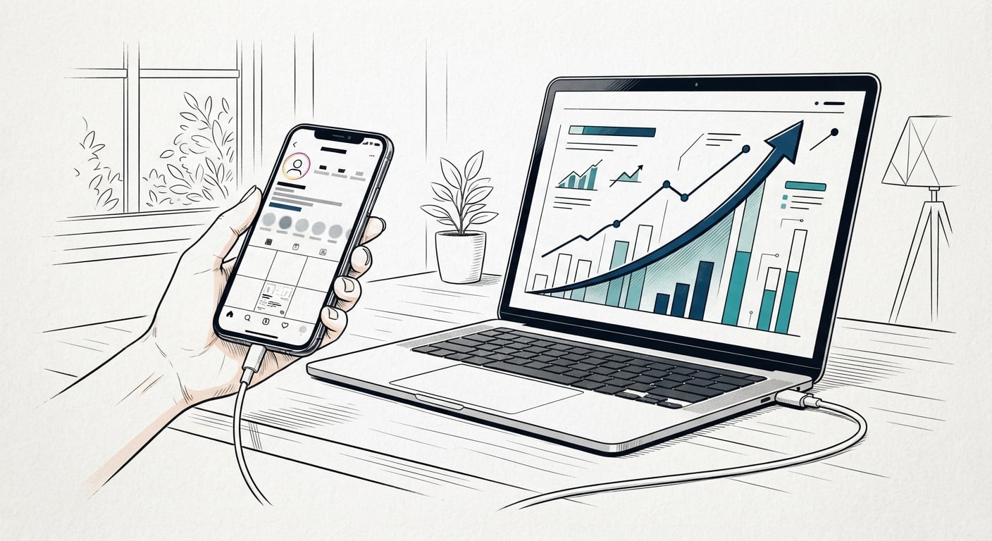 Connecting a social media profile to a Search Console analytics dashboard