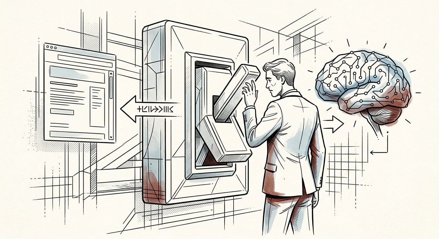Hand hesitating over AI opt-out toggle switch deciding whether to block AI from using website content