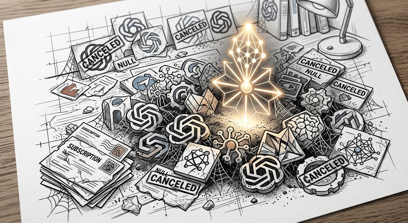 Graveyard of abandoned AI tools with one surviving tool that actually works
