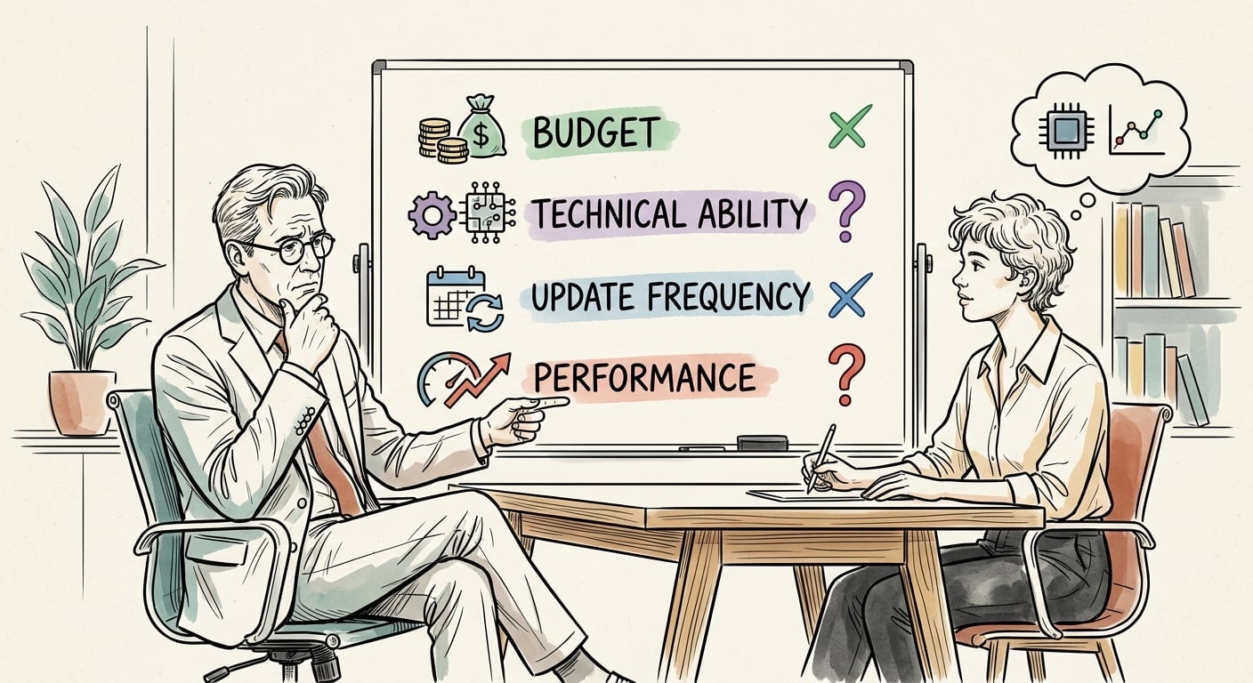 Decision framework for choosing a web technology based on client needs