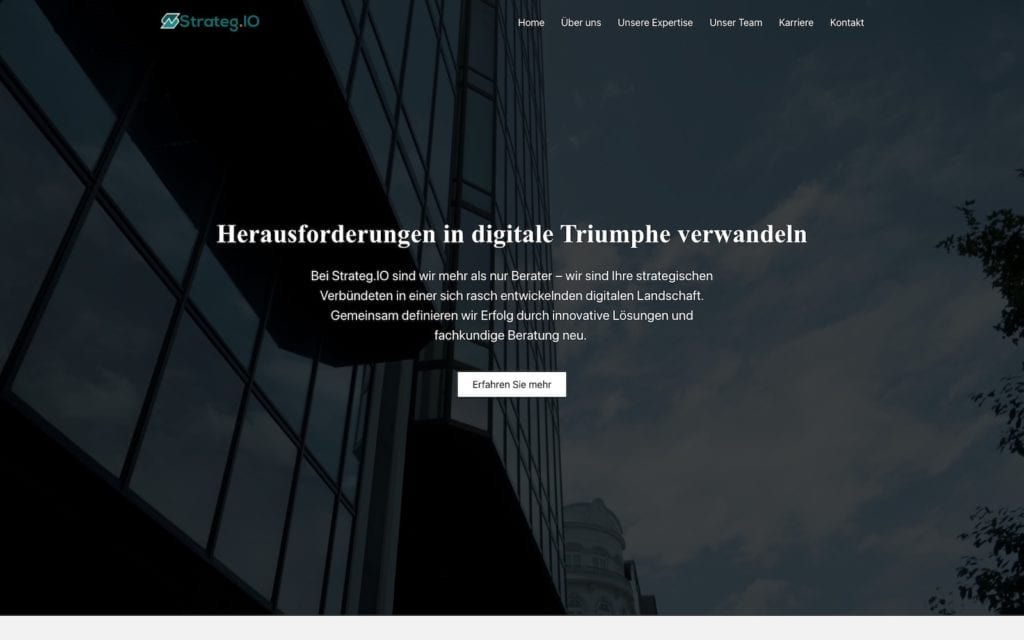 Strategio Consulting Website Screenshot